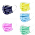 3Ply Kids Disposable Masks - Mixed Plain Colours - 50 Pack