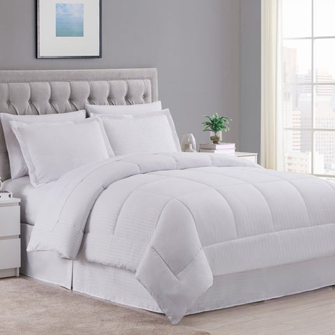 Block Comforter Set - Queen Size - White
