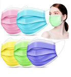3 Ply Disposable Masks - (Pack of 50) - MIXED COLOURS