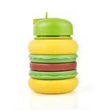 500ml Kids Collapsible Silicone Water Bottle - Hamburger
