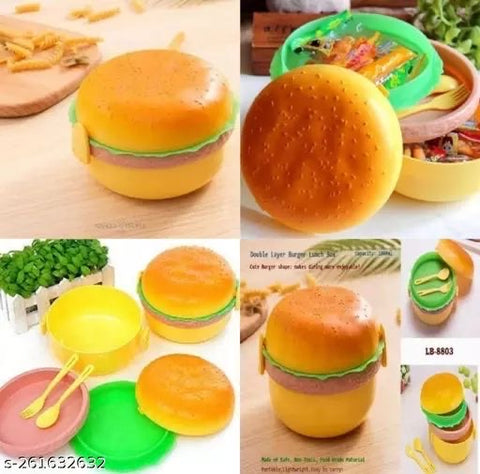 🍔ROUND / RECTANGULAR BURGER SHAPED LUNCHBOXES🍔