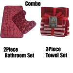 Pebble Towel Combo Set - Maroon