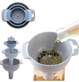 Pack of 4 Multifunctional Kitchen Funnel With Removable Strainer Filter Set