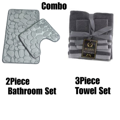 Pebble Towel Combo Set - Grey