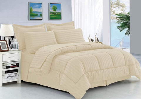 Block Comforter Set - Queen Size - Cream