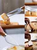 4 Pieces Set Cheese Knives with Wood Handle