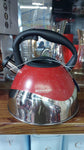 Stove Top Kettle - Red and Silver