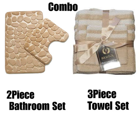 Pebble Towel Combo Set - Light Brown