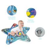 Water Tummy Time Mat - STAR SHAPE BLUE