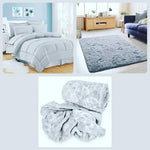 BLOCK COMFORTER COMBO - QUEEN SIZE - GREY