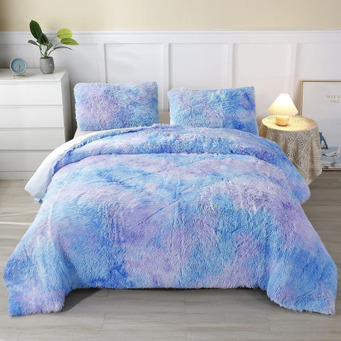 5pc Fluffy Comforter Set - Queen Size - Galaxy