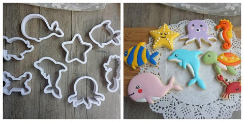 Sea Life Cookie / Sandwich Cutters - Set of 8