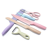 6 Piece Pastel Corrugated Kitchen Knife Set