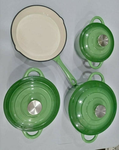 7pc Cast Iron Pot Set - Mint