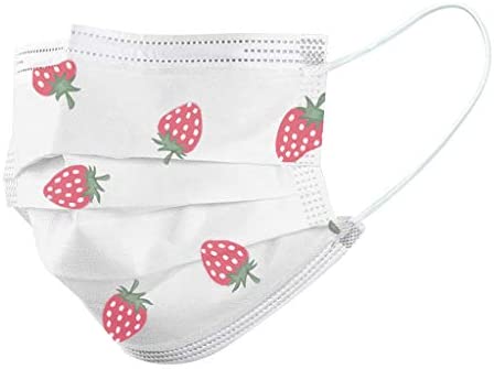 3 Ply Kids Disposable Masks - Strawberry Design - 50 Pack