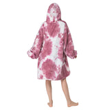 TV Blanket Hoodie -  Red Tie Dye