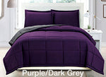 5pc Reversible Comforter Set - Queen Size - Purple / Dark Grey