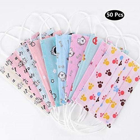 3Ply Kids Disposable Masks - Mixed Designs - 50 Pack