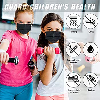 KIDS 3ply Black Disposable Masks -50 Pack