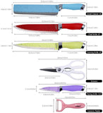 CookStyle Daily use 6pc Knife Set - Coloured