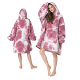 TV Blanket Hoodie -  Red Tie Dye