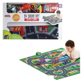 Baby Car Play Mat with 4 Soft Vehicles - 80x70cm