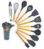 11pc Silicon Utensil Set - Assorted Colours