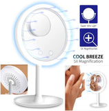 Magnifying Mirror with LED and Fan