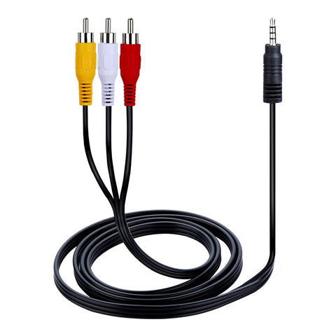 3.5mm to 3 RCA Male Plug to RCA Stereo Audio Video Male AUX Cable - 1.5m