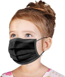 KIDS 3ply Black Disposable Masks -50 Pack