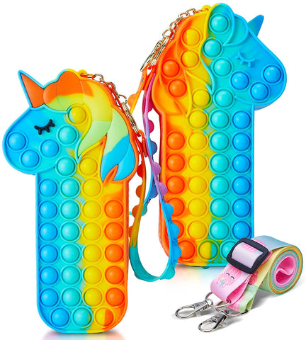 Unicorn Shaped Popper Pencil Bag