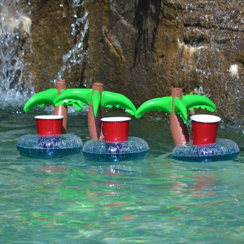 Palm Tree Floating Drink Holder - Set of 4