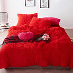 5pc Fluffy Comforter Set - Queen Size - Red
