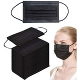 3ply Black Disposable Masks -50 Pack