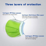 3ply Green Disposable Masks -50 Pack