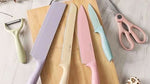 6 Piece Pastel Corrugated Kitchen Knife Set