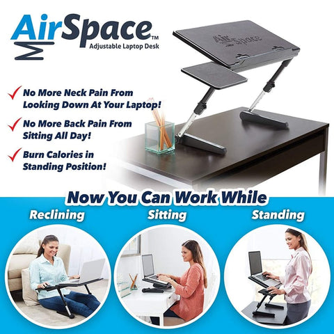 Air Space - Adjustable Laptop Desk Stand with Built-in Cooling Fan