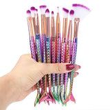 10pc Mermaid Makeup Brushes