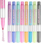 Metallic Self Outlined Marker Pen - Set of 8