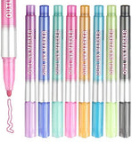 Metallic Self Outlined Marker Pen - Set of 8