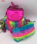 Fluffy Backpackwith Pencil Case