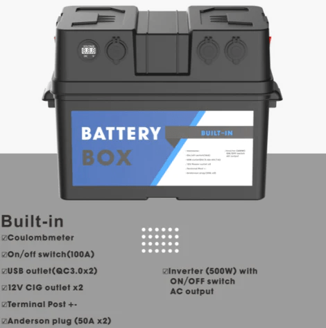 Battery Box with build-in 500W 220V Pure Sine wave Inverter