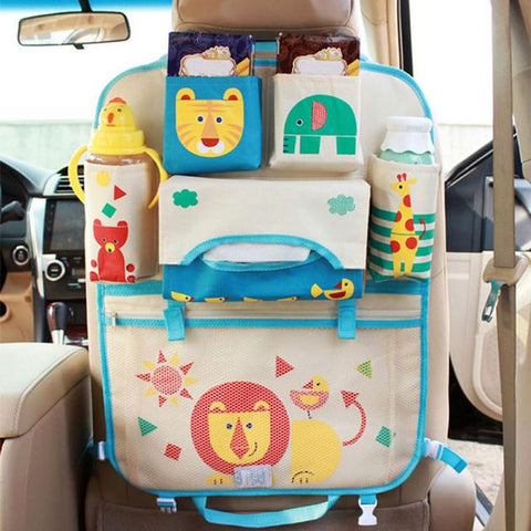 Light Blue Lion Car Seat Organizer