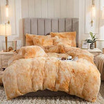 5pc Fluffy Comforter Set - Queen Size - Light Brown OMBRE (CLEARANCE)