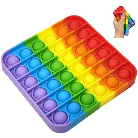 Rainbow Square - Popping Fidget Board