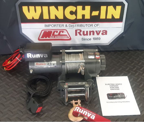 Runva Winch RW3500C - 24V WITH STEEL CABLE 3500LBS