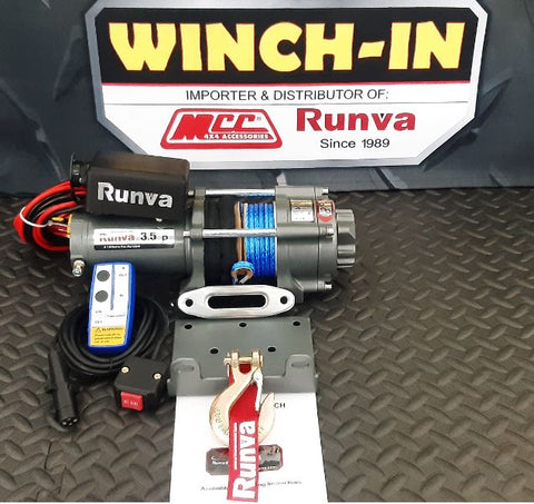 Runva Winch RW3500SXTR – 12V WITH SYNTHETIC ROPE (3 500LBS = 1 588KG) (SUPPLIED WITH CABLE (WIRE) + WIRELESS REMOTE)