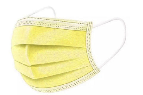 3ply Yellow Disposable Masks -50 Pack