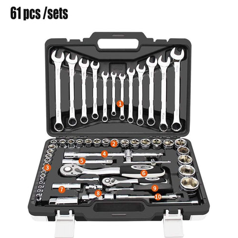 61pc 1/4",1/2" Socket Wrench socket tool set