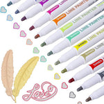 Metallic Self Outlined Marker Pen - Set of 12